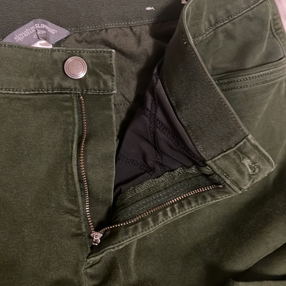 SignaturesSlimming CJ Banks,4-Pocket, Straight Leg,Casual Pants, money Green,18W - Picture 6 of 9